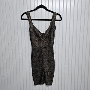Guess Black and Gold Sparkle Mini Dress
